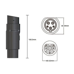 Tipo 2 ao adaptador de carregador J1772 EV 16A/32A conector de carregamento de veículo elétrico