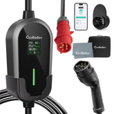 Coolladen Cabo de Carregamento EV Portátil 11kW Tipo 2 (16A 3 fases) com Controlo por App – Carregamento Programado, Corrente Ajustável, RCD Tipo B, Suporte de Parede e Bolsa de Transporte Incluídos