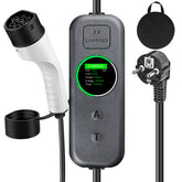 Coolladen 3.5kW Carregador VE Portátil | 16A Schuko para Tipo 2 Wallbox Móvel | Corrente Ajustável | Carregamento Temporizado de Precisão 1-12H e Atraso