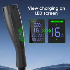 Coolladen Carregador portátil para VE 3.6kW | 16A Schuko para Type 2 | Design integrado de peça única