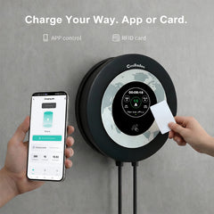 Coolladen Wallbox 11kW com App e RFID, Type 2 para CEE 16A 3-fases, Carregador EV, Proteção avançada contra fugas AC+DC (RCD Tipo B)