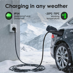 Coolladen Carregador portátil para VE 3.6kW | 16A Schuko para Type 2 | Design integrado de peça única