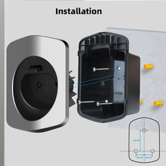 Suporte para carregador EV para carregador tipo 2 feito de material robusto Plugue de montagem na parede para carro elétrico Organizador de suporte de cabo de carregamento para todas as condições climáticas Acessórios para estação de carregament