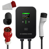 Estação de carregamento residencial tipo 2 de 22 kW ou 11 kW, caixa de parede, cabo de carregamento de 5 m com suporte de carregador, ficha trifásica CEE para todos os VE e PHEV