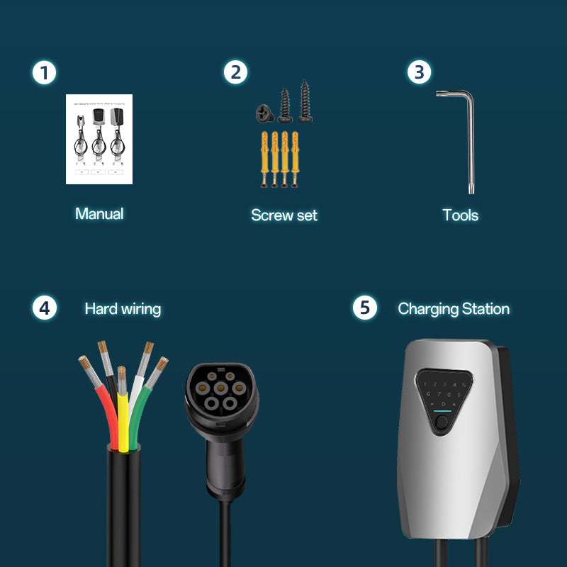 Coolladen Wallbox com gerenciamento de carga | Para uso privado e comercial | Cabo de carregamento de 5 M | Estação de carregamento Energy Control