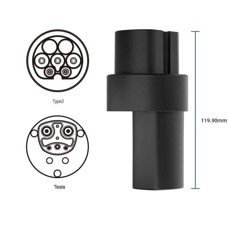 Tipo 2 ao adaptador de carregador TESA EV 16A/32A conector de carregamento de veículo elétrico