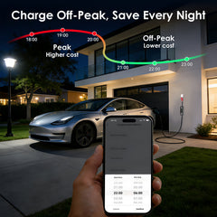 Coolladen Carregador Inteligente para VE 11kW APP e Wi‑Fi | Cabo de carregamento CEE trifásico 16A | Segurança RCD tipo B